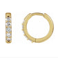 14K Gold Diamond Huggie Hoop Earrings