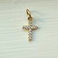 14K Gold Diamond Cross