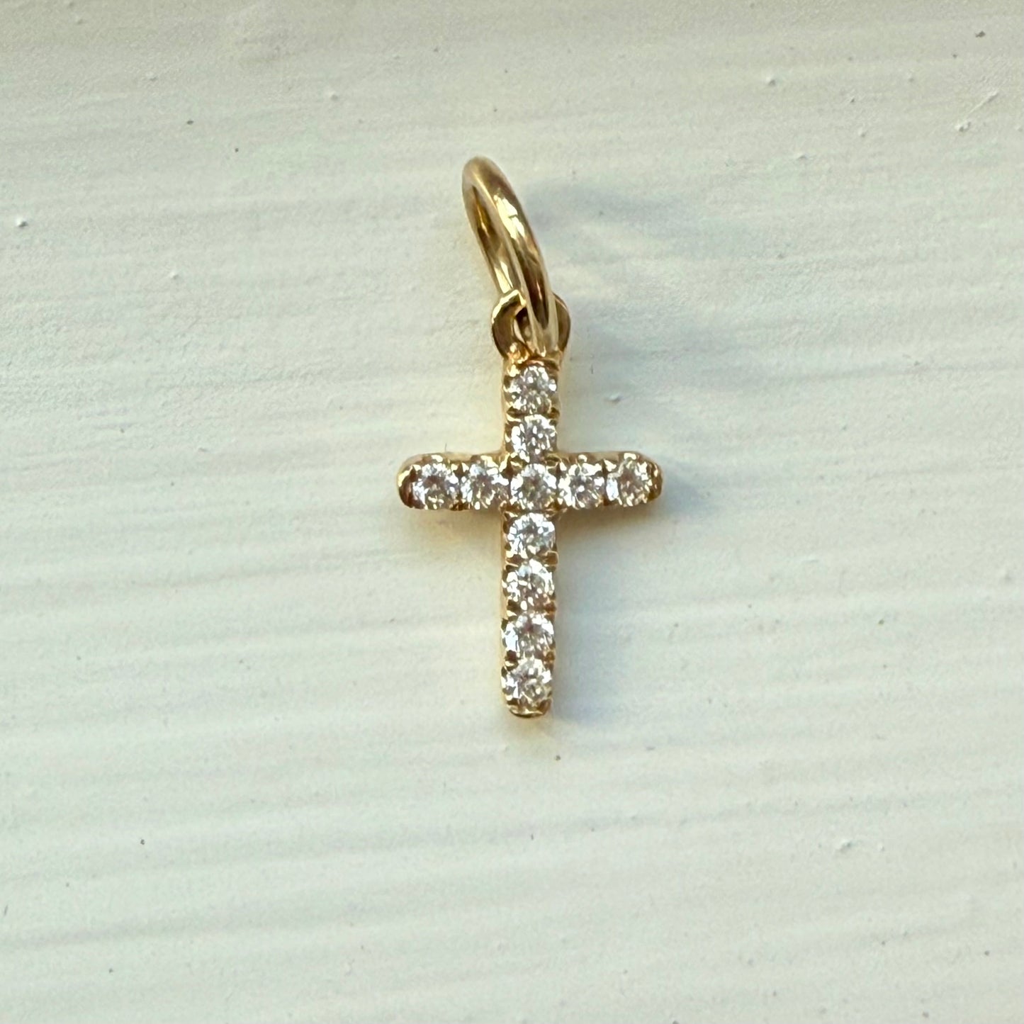 14K Gold Diamond Cross