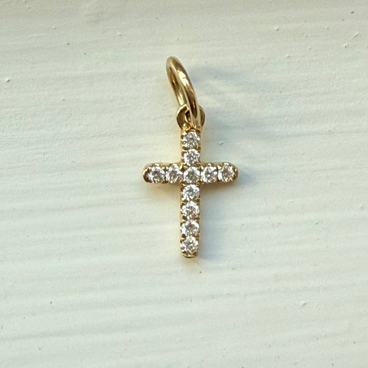 14K Gold Diamond Cross