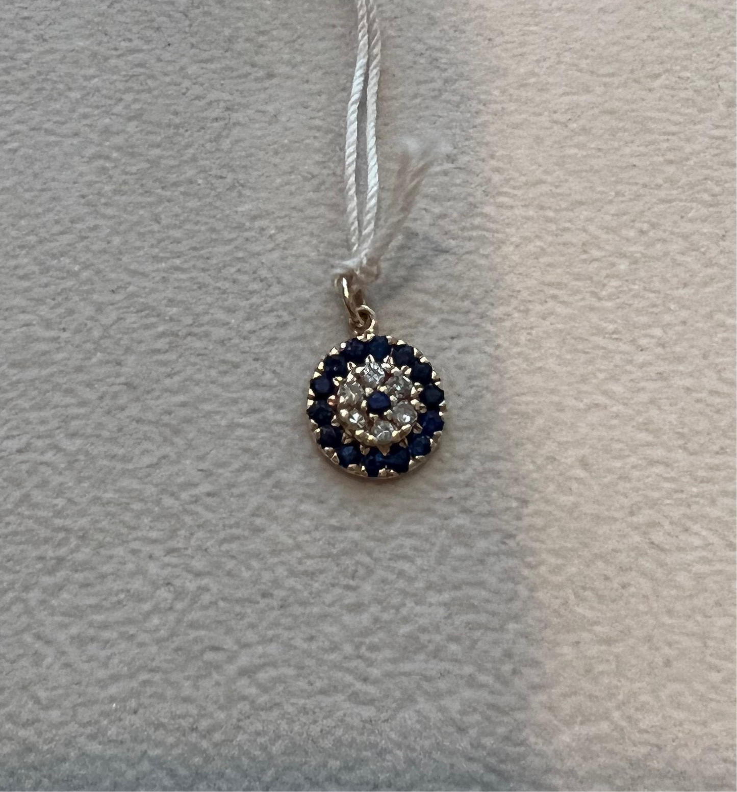 14K Gold Diamond and Sapphire Turkish Eye