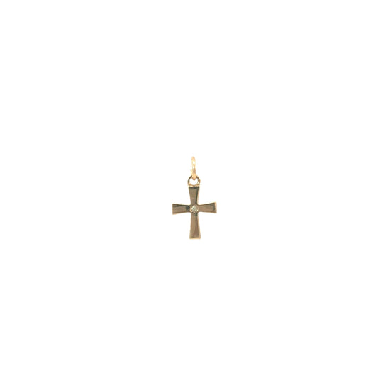 Tiny Diamond Gold Cross