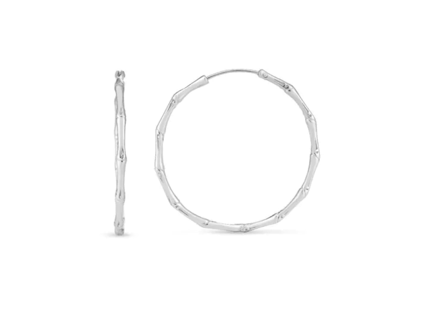 Sterling Bamboo Hoops