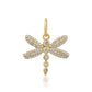 14K Gold Diamond Dragonfly
