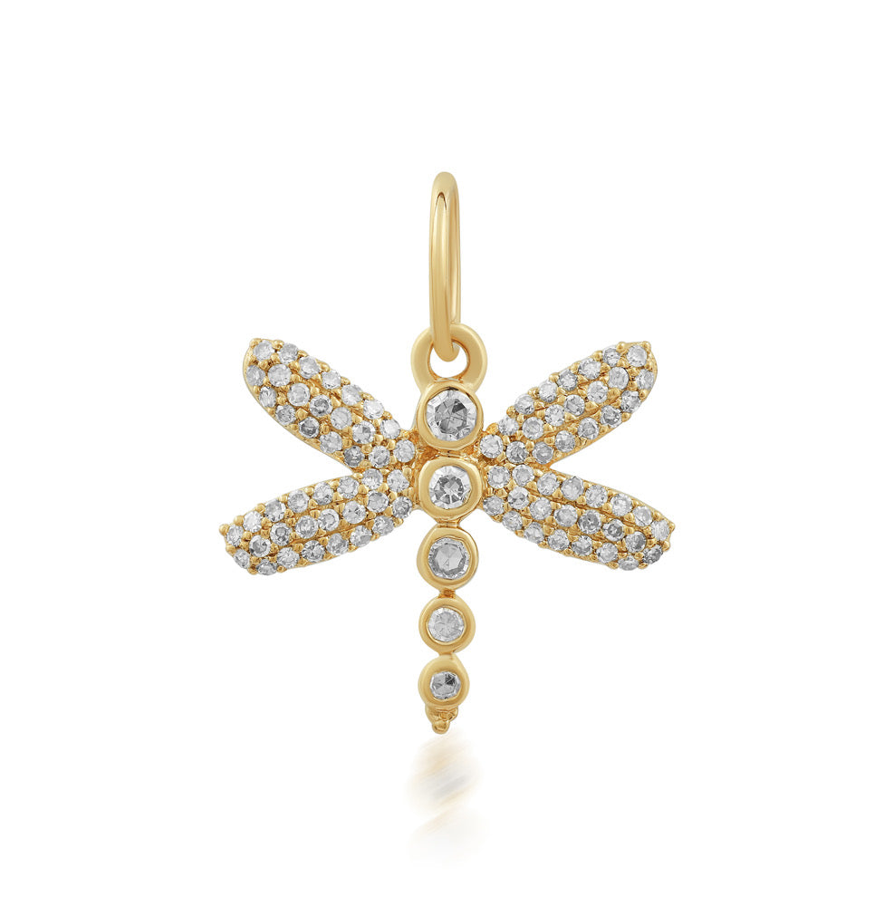 14K Gold Diamond Dragonfly