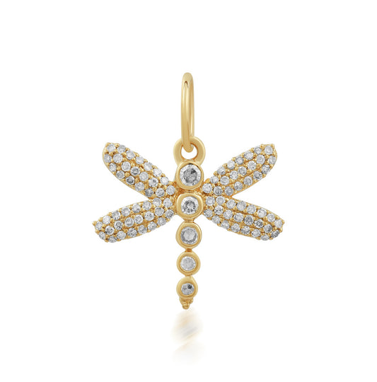 14K Gold Diamond Dragonfly