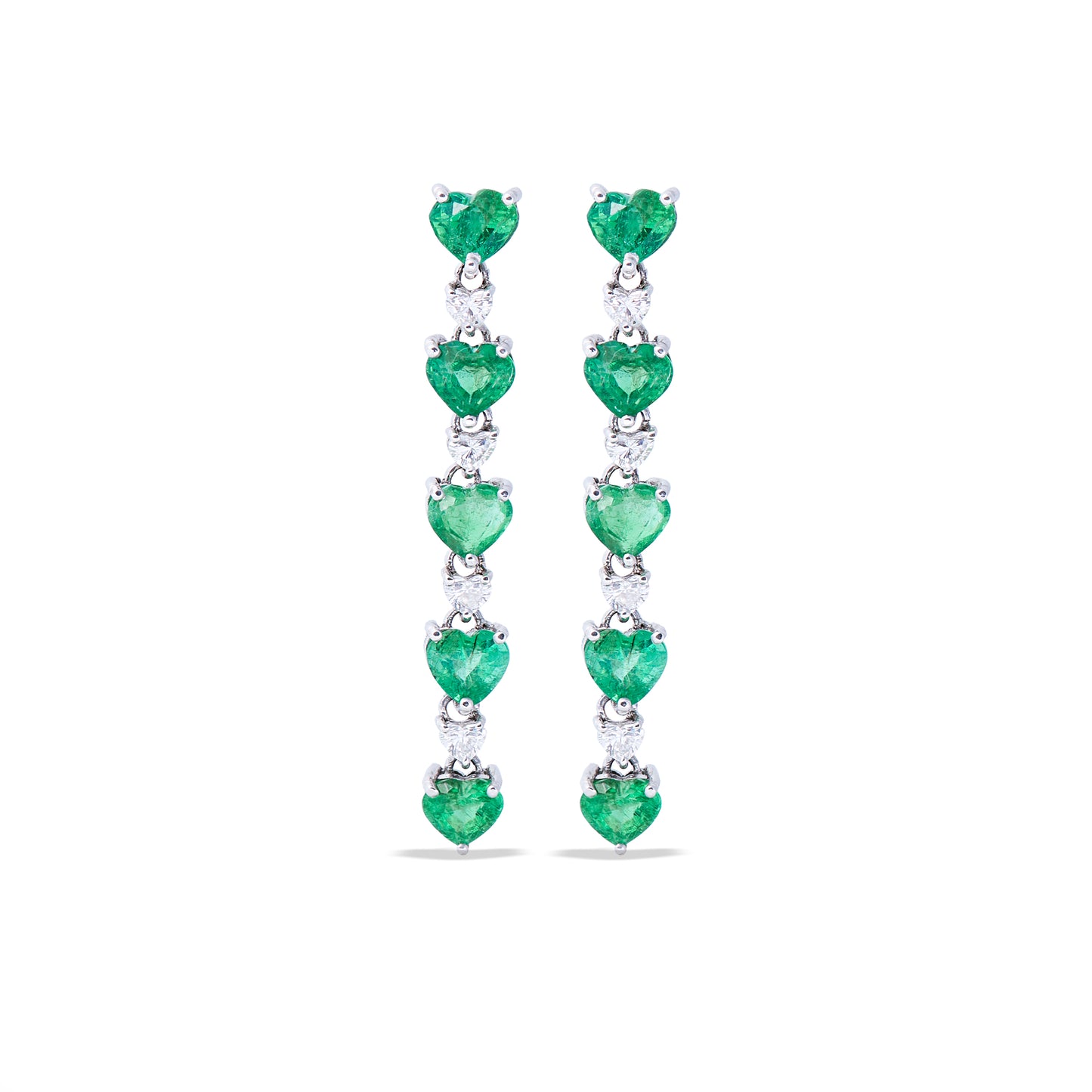 14K Gold Emerald Cascade Earrings