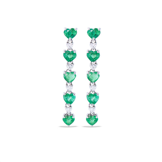 14K Gold Emerald Cascade Earrings