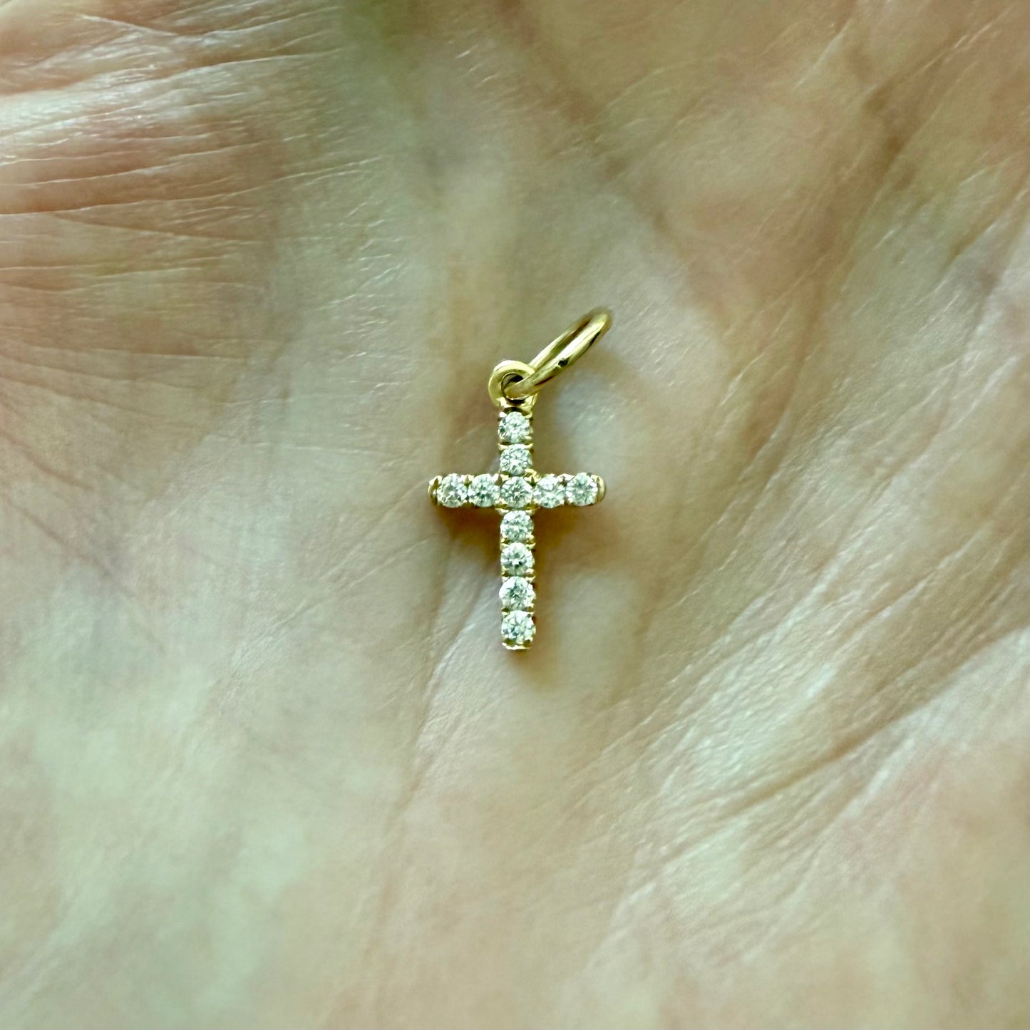14K Gold Diamond Cross