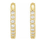 14K Gold Diamond Huggie Hoop Earrings