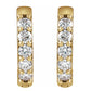 14K Gold Diamond Huggie Hoop Earrings