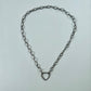 Oval Chain with Heart Diamond Clasp