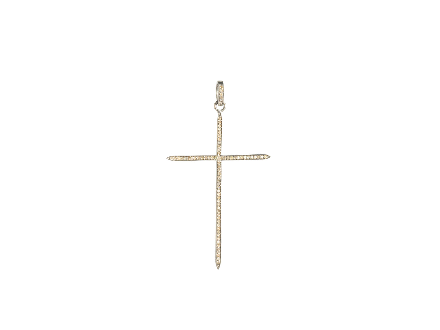 Pave Diamond Thin Dagger Cross