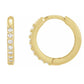 14K Gold Diamond Huggie Hoop Earrings