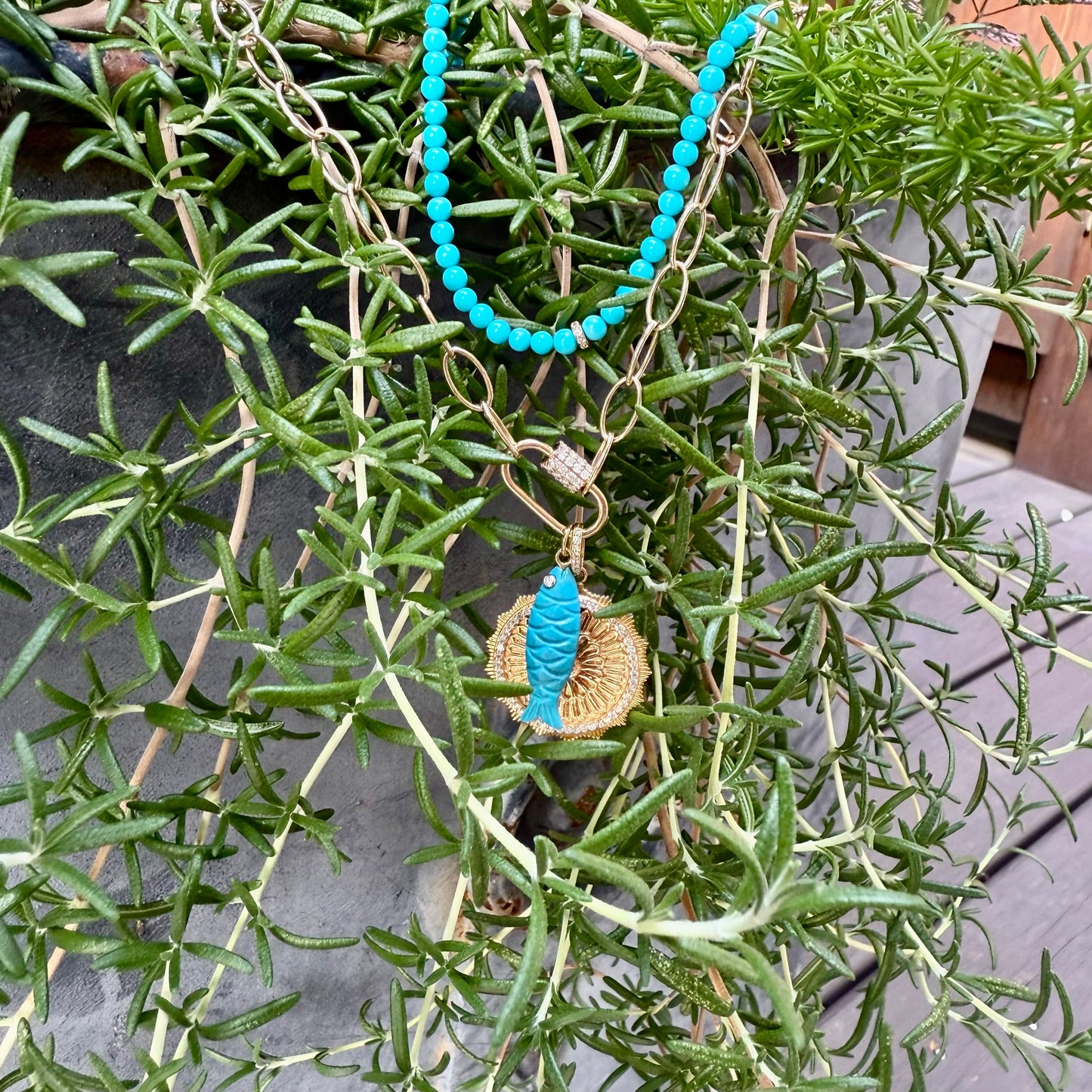 Carved Turquoise Fish
