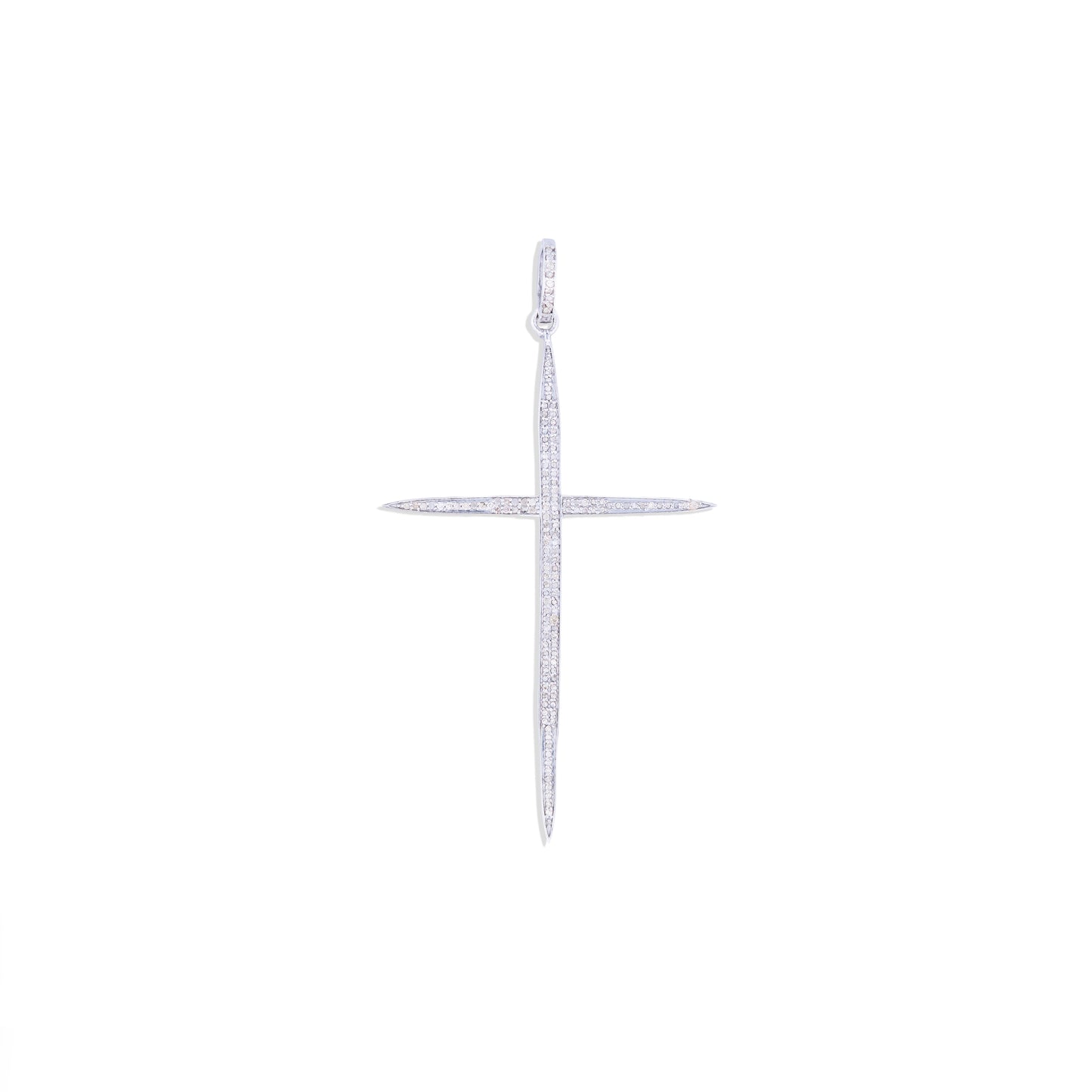 Pave Diamond Thin Dagger Cross