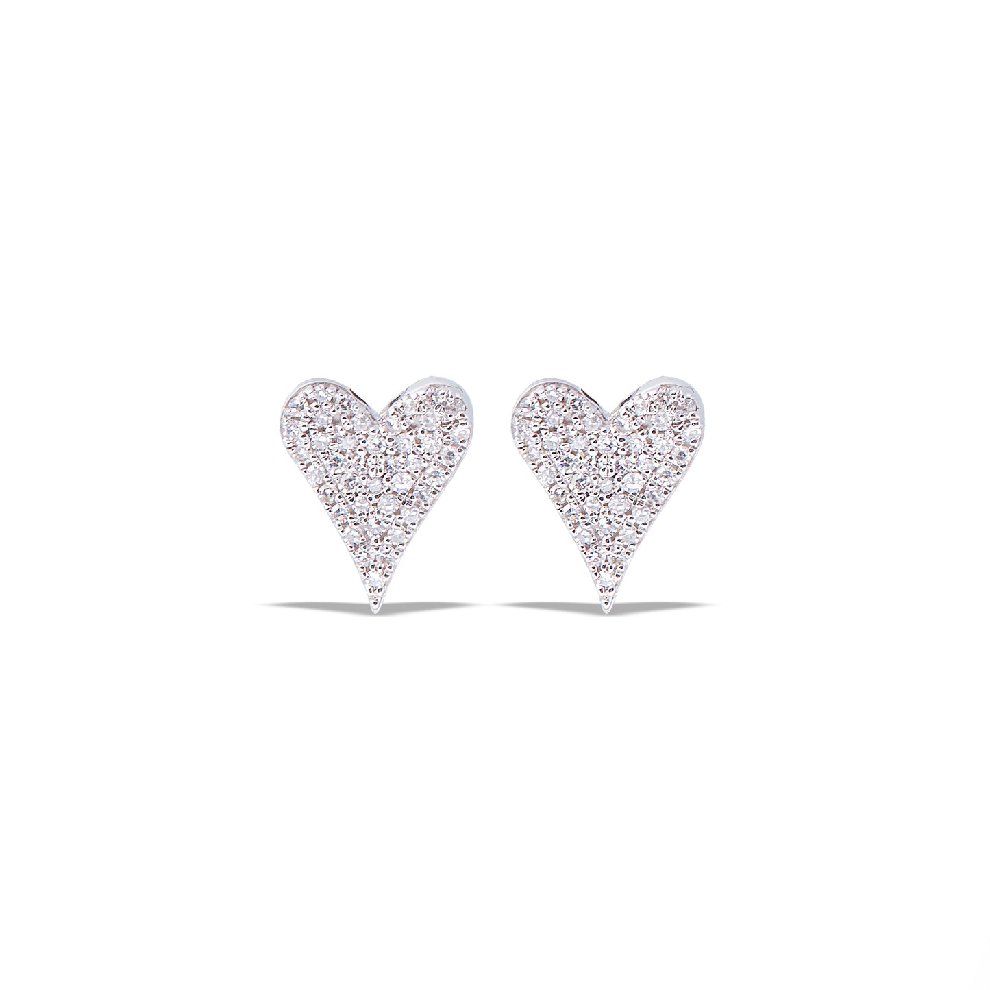 White Gold Heart Studs