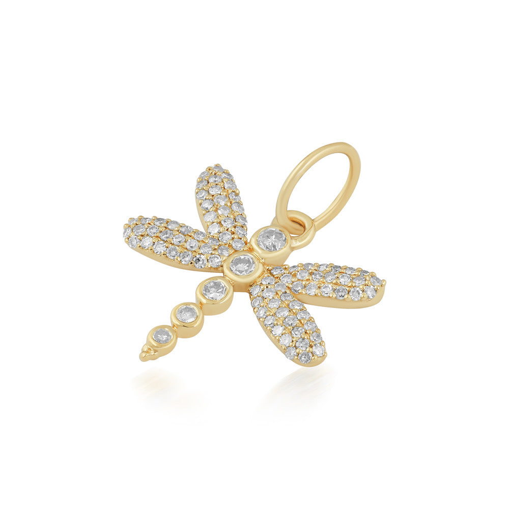 14K Gold Diamond Dragonfly