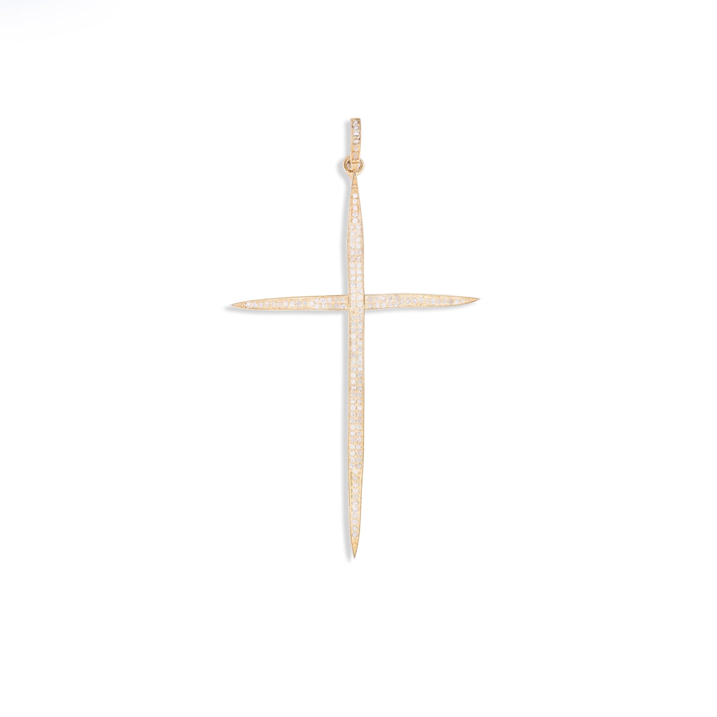 Pave Diamond Thin Dagger Cross