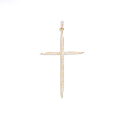 Pave Diamond Thin Dagger Cross