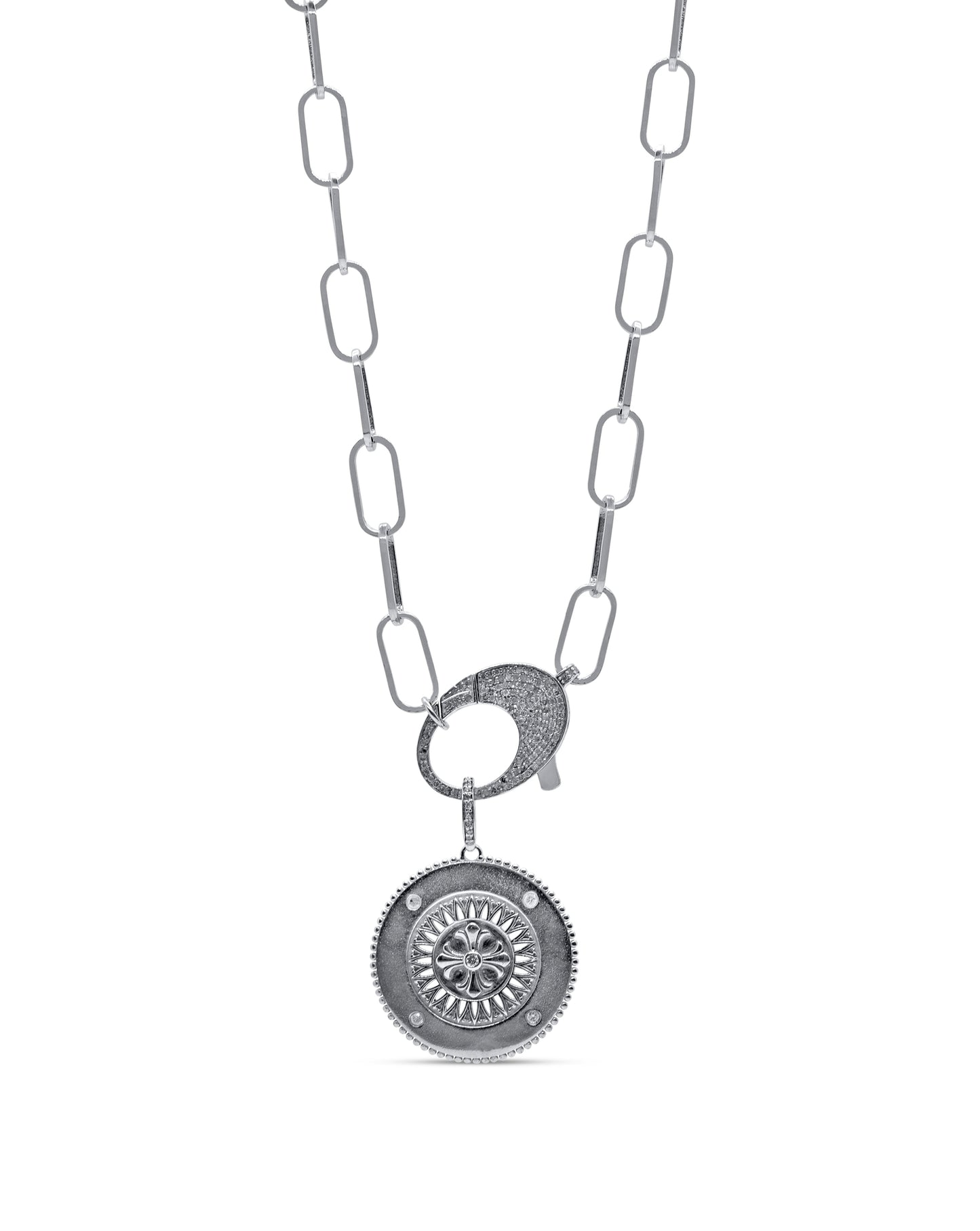 Talisman line necklace in white gold