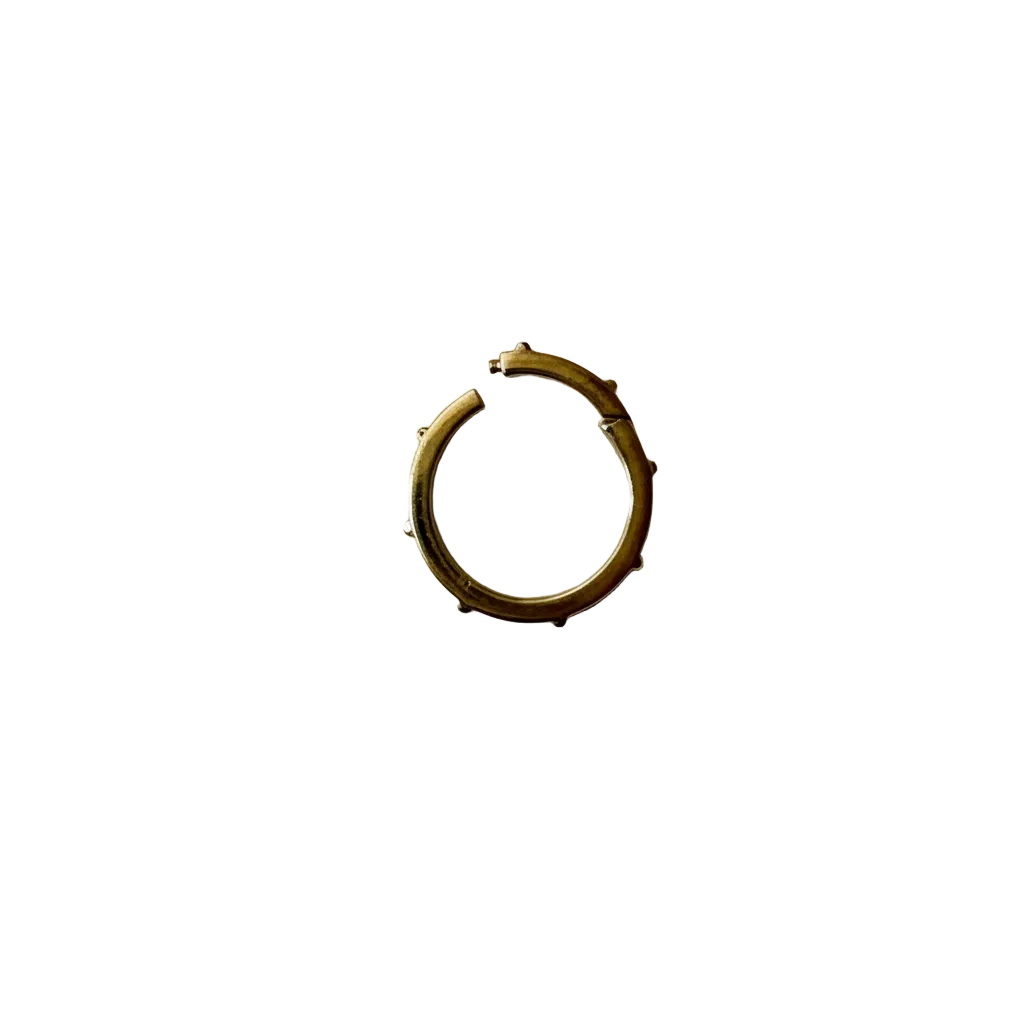 Gold open circle clasp white background
