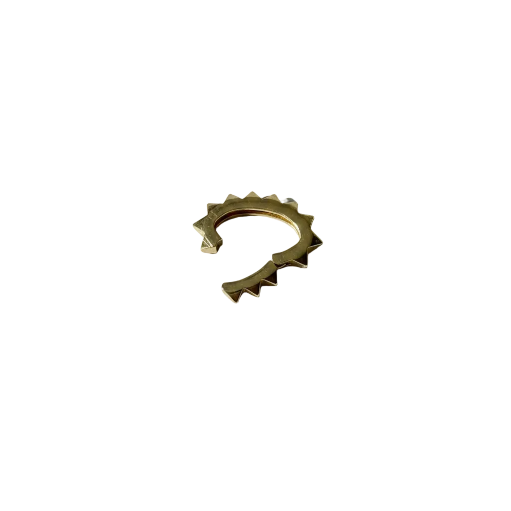 Gold vermeil spiked clasp white background