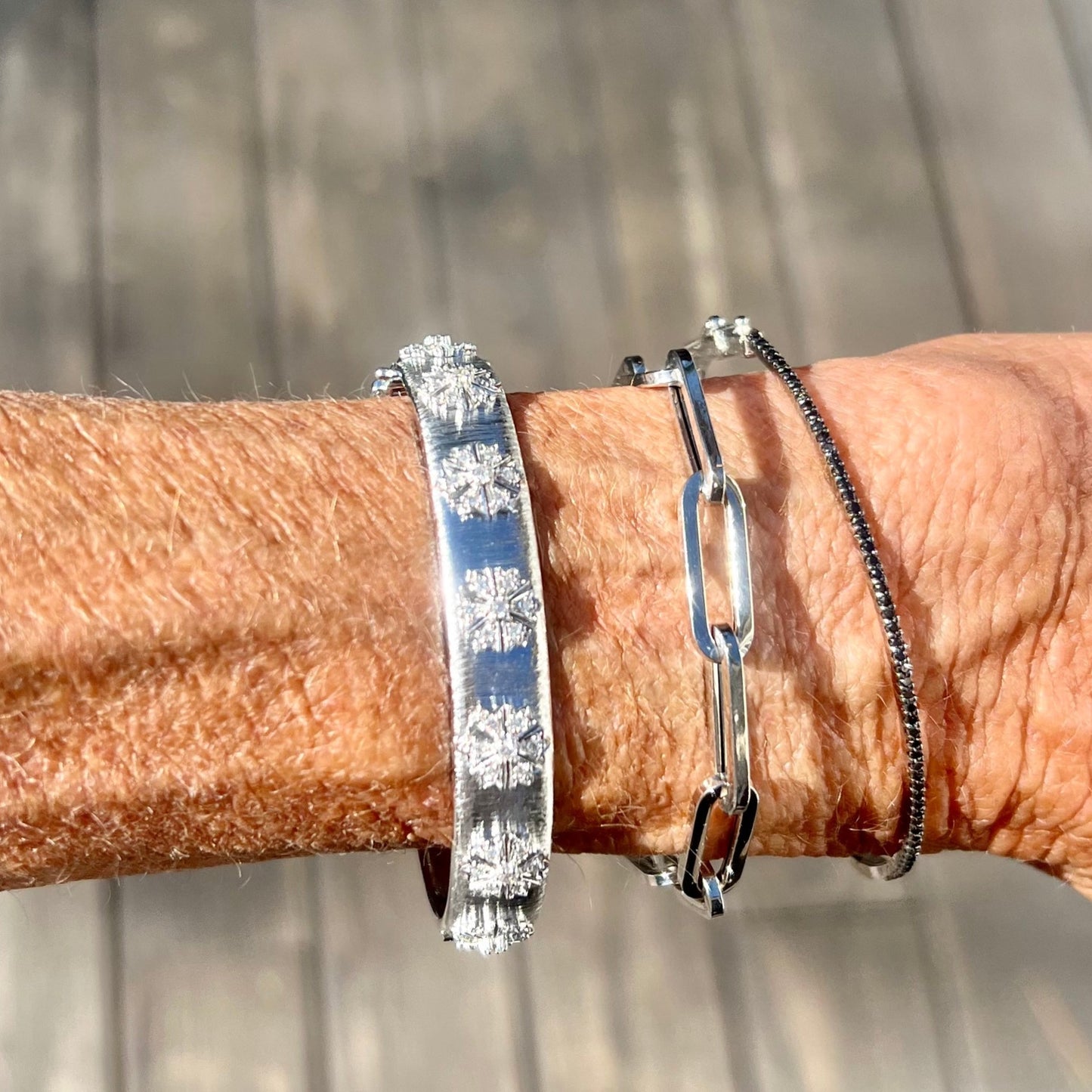 White Gold Paperclip Bracelet
