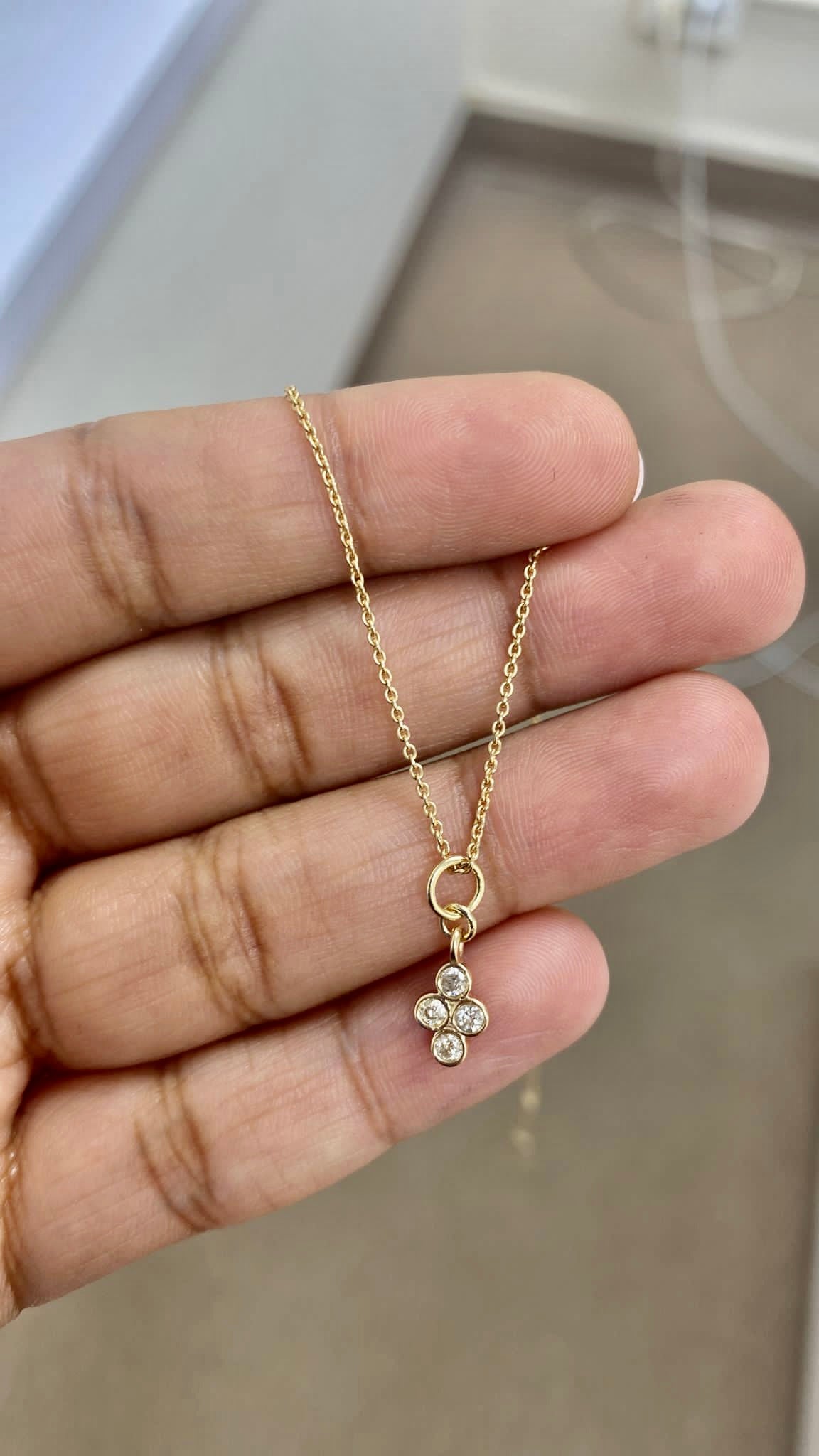 Bezel Cross Charm